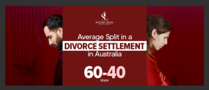 Average divorce settlement split Australia 60-40 property division family law